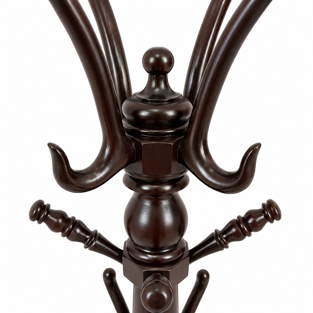 Regal CP Teak Wood Coat Stand – Dark Walnut Finish