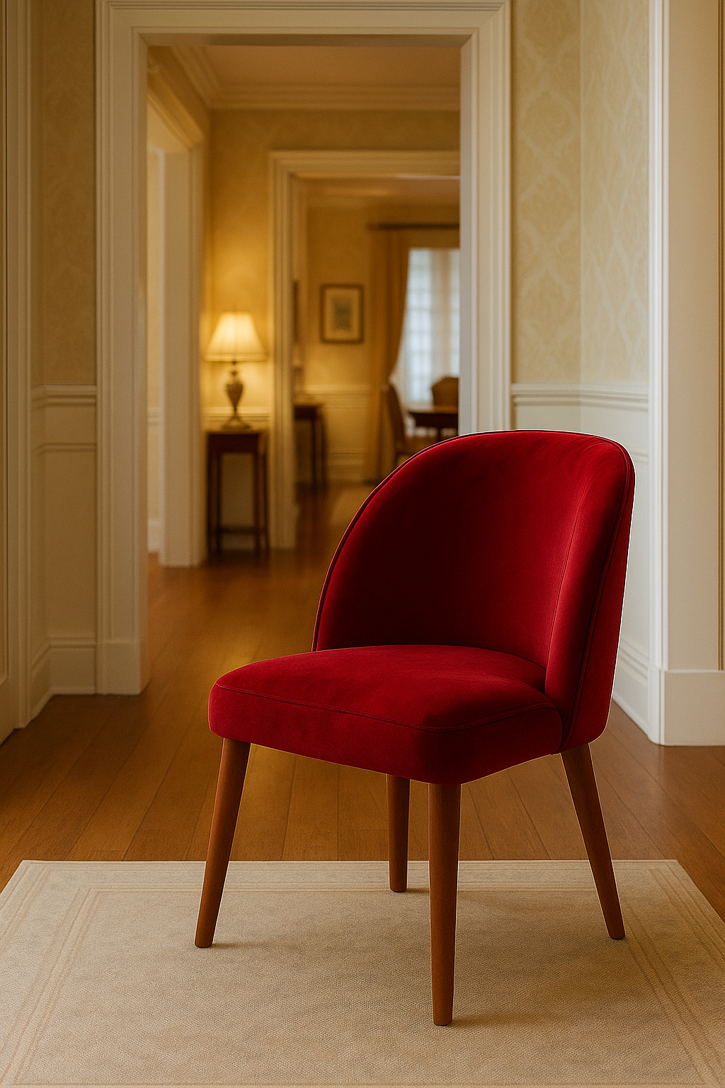 Wine Velvet Elegance Chair