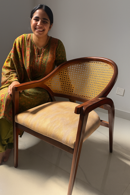 Teak Harmony Cane Chair