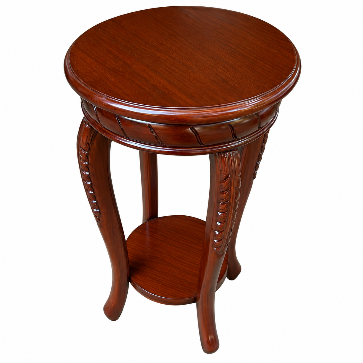 GraceCurve Teak End Table – Light Walnut
