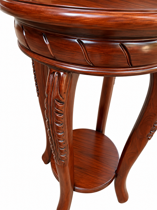 GraceCurve Teak End Table – Light Walnut