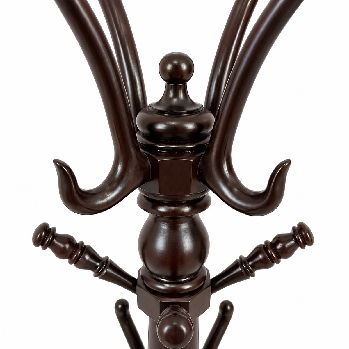 Regal CP Teak Wood Coat Stand – Dark Walnut Finish