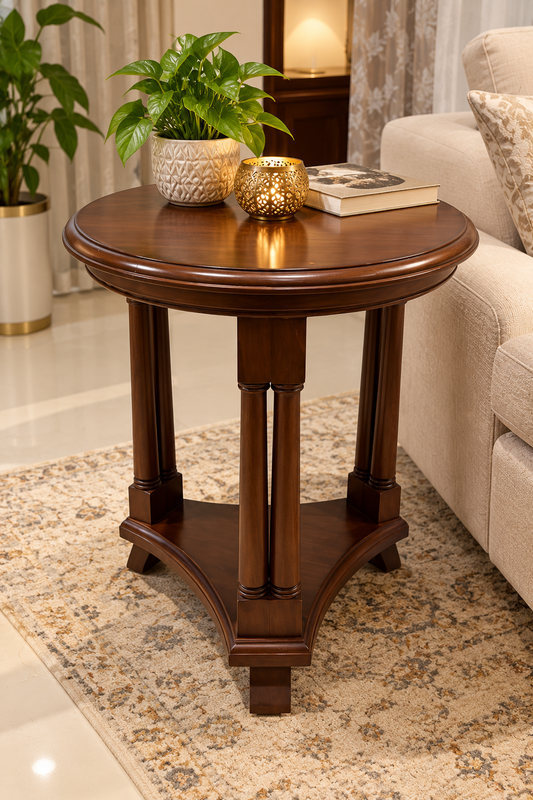 Regal Pillar Teak Side Table